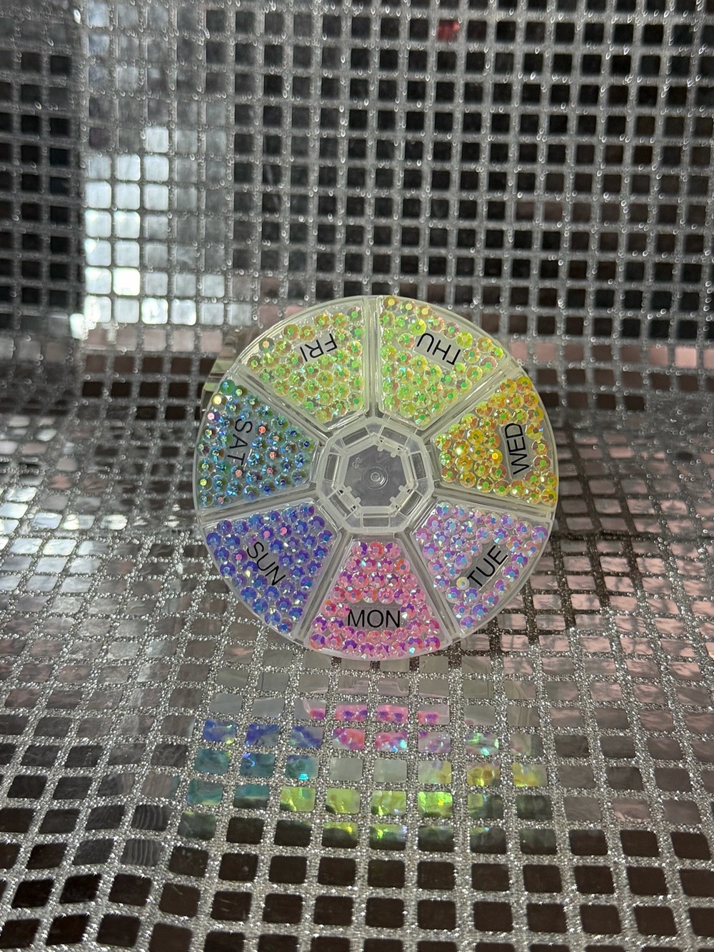 Crystal Accent Weekly Pill Organizer - Multicolor
